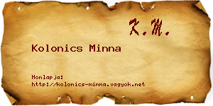 Kolonics Minna névjegykártya